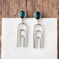 Moss Kyanite Archway Earrings