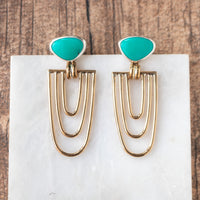 Sonoran Gold Turquoise Cleo Earrings no.2