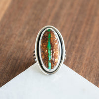 Size 8.25 | Green Royston Ribbon Turquoise Ring