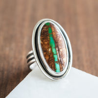 Size 8.25 | Green Royston Ribbon Turquoise Ring