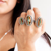 Size 6.75 | Green Royston Ribbon Turquoise Ring