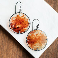 Round Red Mica Earrings