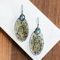 Kyanite & Mica Oval Earrings