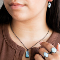 Golden Hills Turquoise Rectangle Necklace no.2