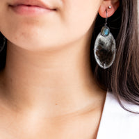 Kyanite & Mica Oval Earrings