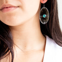 Round Kyanite Mica Earrings