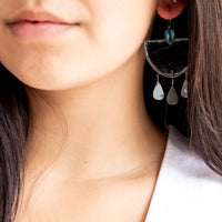 Blue Kyanite Mica Dangle Earrings
