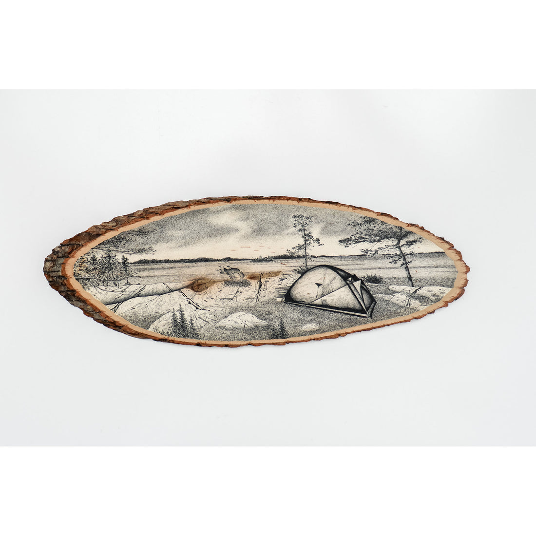 Lake Superior Camping | Drawing on Wood