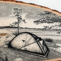 Lake Superior Camping | Drawing on Wood