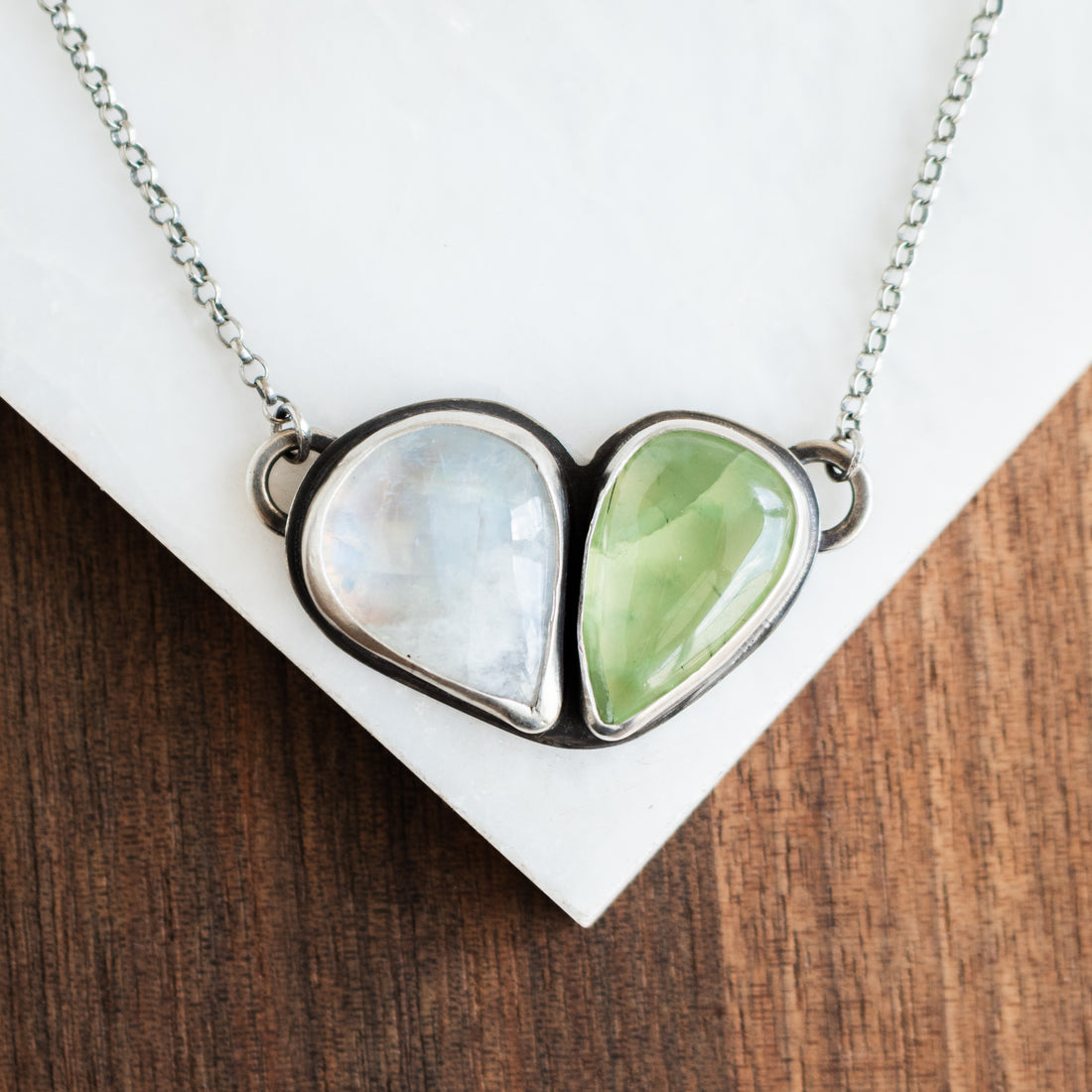 Moonstone + Prehnite Necklace
