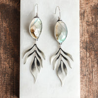 Labradorite Botanical Fern Earrings no.2