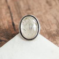 Size 8.5 | Rutilated Quartz Oval Ring