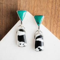 Carico Lake Turquoise & White Buffalo Earrings