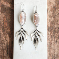 Rutilated Moonstone Fern Earrings