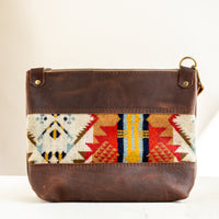 Loretta Leather Wool Pouch | Journey West