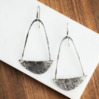Rustic Silver Sail Earrings