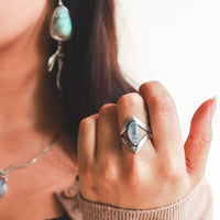 Size 7.5 | Moonstone Marquis Ring