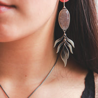 Rutilated Moonstone Fern Earrings