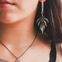 Large Fern Hoop Earrings