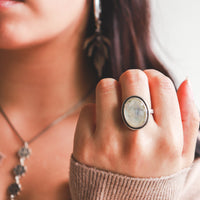 Size 8.5 | Rutilated Quartz Oval Ring