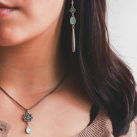 Aquamarine Teardrop Meraki Earrings