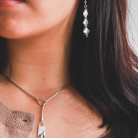 Mother of Pearl Clover Dangle Earrings