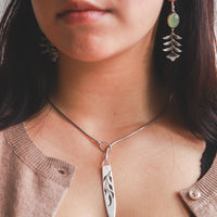 Prehnite Folk Art Fern Earrings