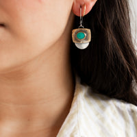 Sonoran Turquoise Setting Moon Earrings
