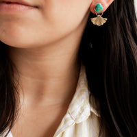 Sonoran Turquoise Ginkgo Small Earrings