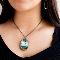 Shattuckite Rose Gold Dot Earrings