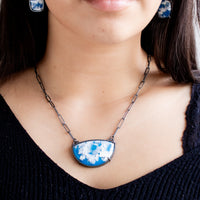 Rectangle Cloud Plume Agate Earrings