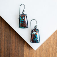 Chrysocolla Copper Trapezoid Earrings