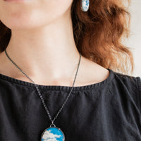 Cloud Plume Agate Large Round Necklace