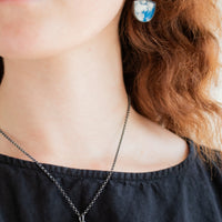 Sky Plume Agate Triangle Necklace