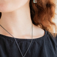 Chrysocolla Copper Small Rectangle Necklace