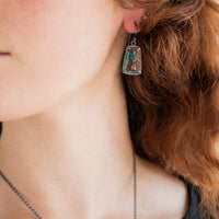 Chrysocolla Copper Trapezoid Earrings