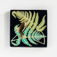 Frog & Fern | Black | 5x5