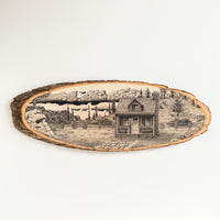 Stone Cloud Cabin | Drawing on Wood