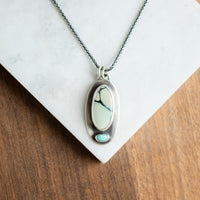 Variscite & Turquoise Duo Oval Necklace