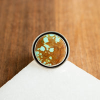 Size 8 | #8 Turquoise Large Round Hammered Band Ring