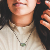 Green Kyanite Oval Necklace