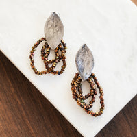 Small Leaf Bead Earrings