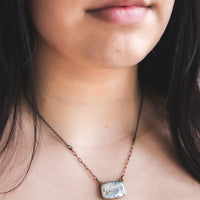 Boulder Opal 18k Rectangle Necklace