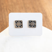 Quilt Block Stud Earrings no.2