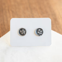Silver Floral Stud Earrings