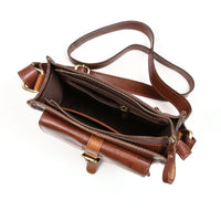 Leather Flight Crossbody Bag | Chestnut Brown
