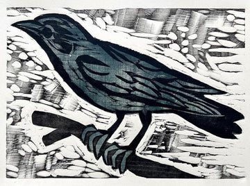 Crow 2 16x20 | Woodblock Print