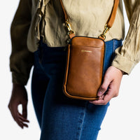 Route Leather Crossbody Bag | Saddle