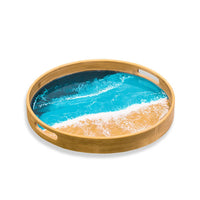 Round Bamboo Serving Tray | Ocean Vibes
