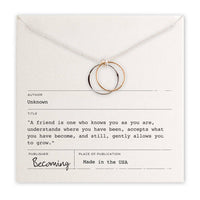 Friendship Circles Necklace | Mixed Metal Silver and Gold